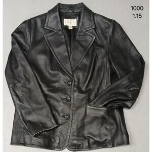 Worthington (Large) Vintage Genuine Basic Zip Leather Jacket